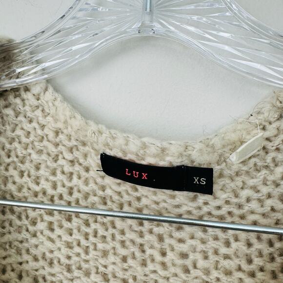 Lux Knit Button Up Cardigan Tan Wool Blend Women’s Size XS - Picture 6 of 9